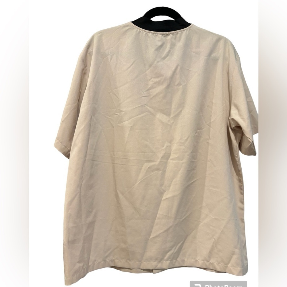 SHEIN Men’s button down casual flat collar cream shirt size L - Picture 2 of 5